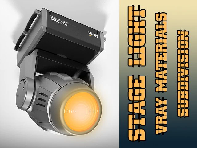 martin moving head stage light 3d model 3D Model .c4d .max .obj .3ds .fbx .stl .blend