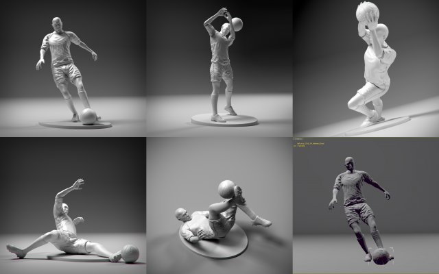 soccerers 5 stl pack 3D Baskı Modeli .c4d .max .obj .3ds .fbx .stl .blend 