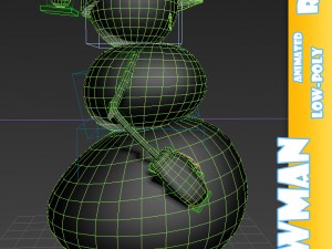 snowman cartoon character rigged 3D Model