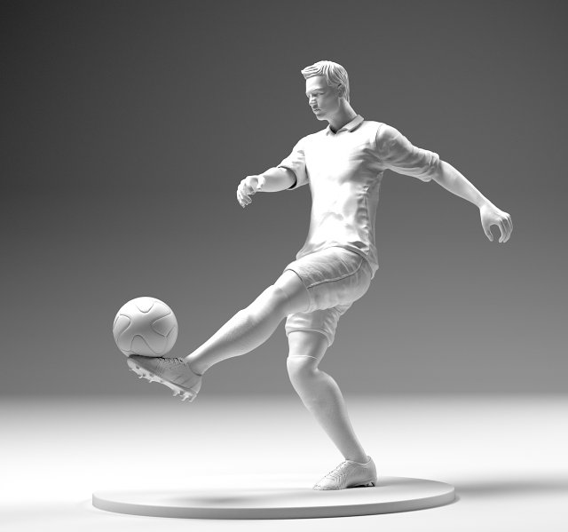 footballer 02 footstrike 01 stl 3d print model 3D 打印模型 .c4d .max .obj .3ds .fbx .stl .blend 