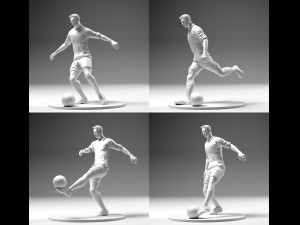 footballer 02 footstrike 4 in 1 pack stl 3D Print Model