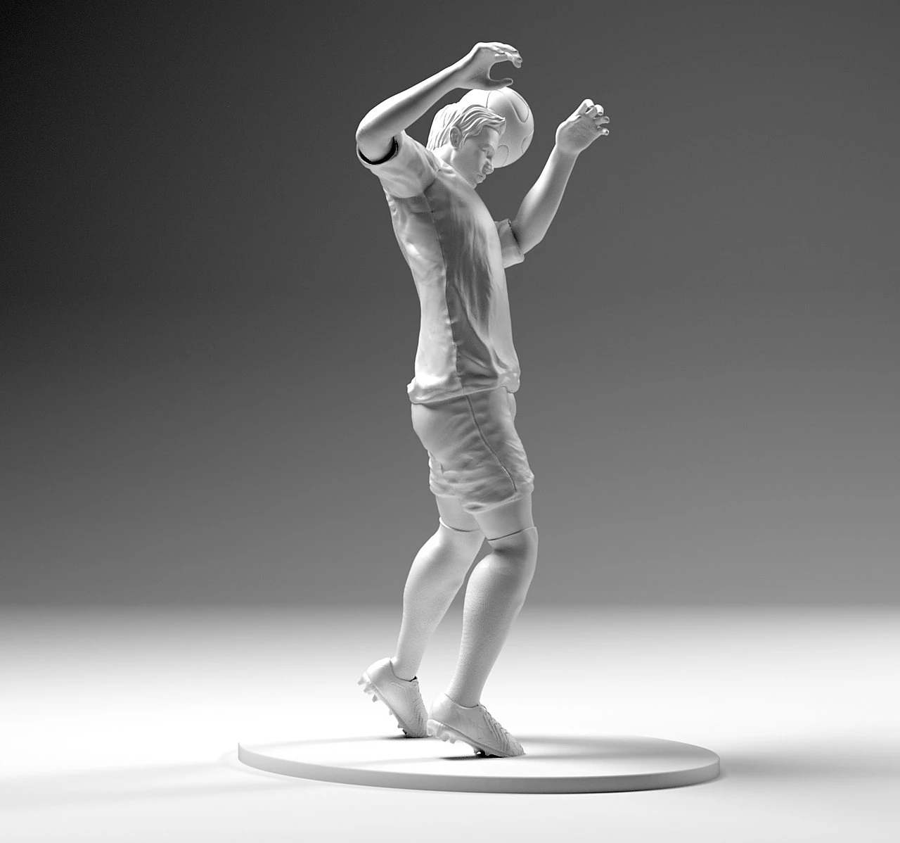 footballer 02 headstrike 01 stl 3d print model 3D Print Model .c4d .max .obj .3ds .fbx .stl .blend