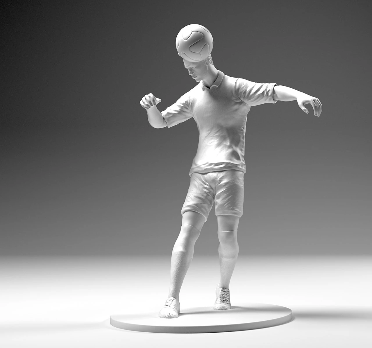 footballer 02 headstrike 02 stl 3d print model 3D Print Model .c4d .max .obj .3ds .fbx .stl .blend 