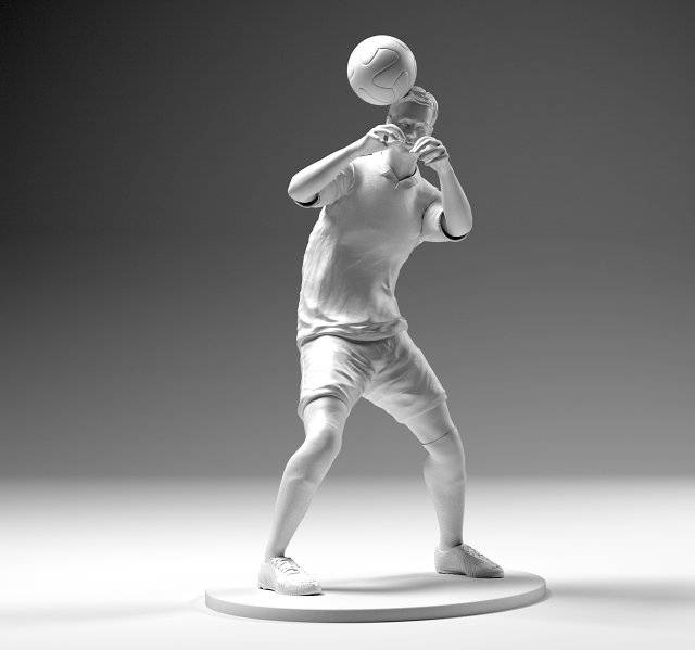 footballer 02 headstrike 03 stl 3d print model 3D-Druckmodell .c4d .max .obj .3ds .fbx .stl .blend 