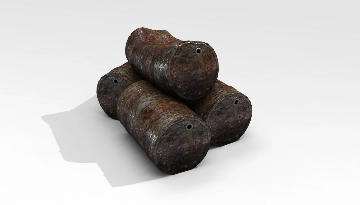 barrels lowpoly 3D Model .c4d .max .obj .3ds .fbx .stl .blend 