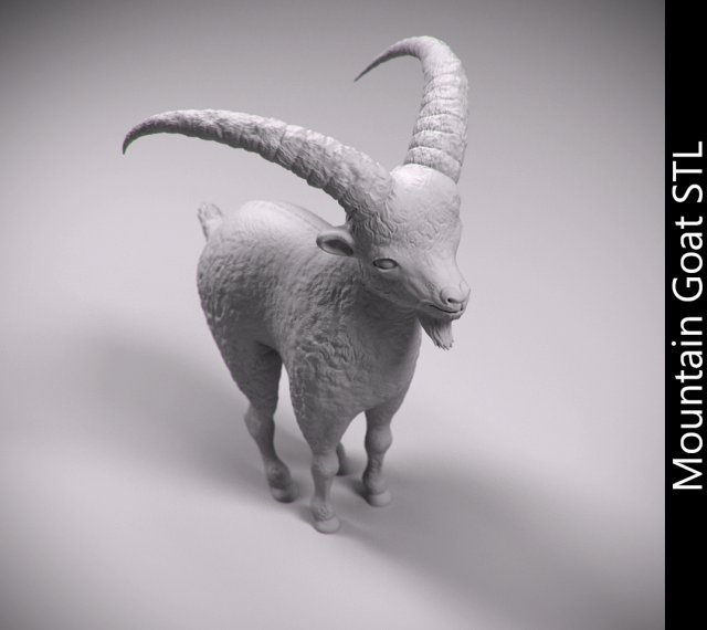 mountain goat stl 3D Print Model .c4d .max .obj .3ds .fbx .lwo .lw .lws