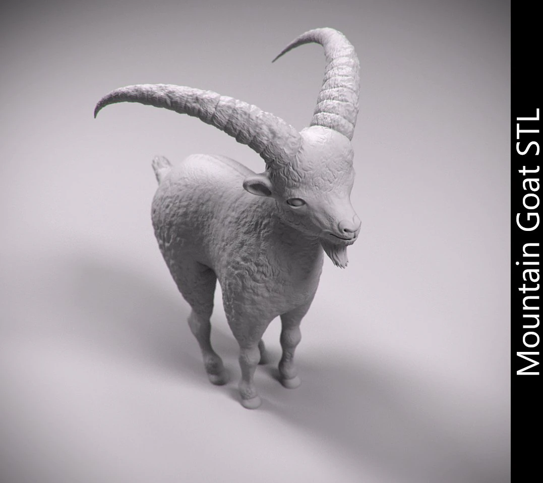 mountain goat stl 3D Print Model .c4d .max .obj .3ds .fbx .stl .blend