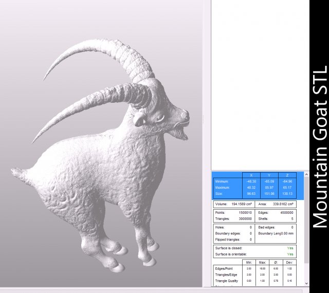 Download mountain goat stl 3D Model