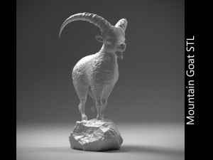 mountain goat on the stone stl 3D Print Model