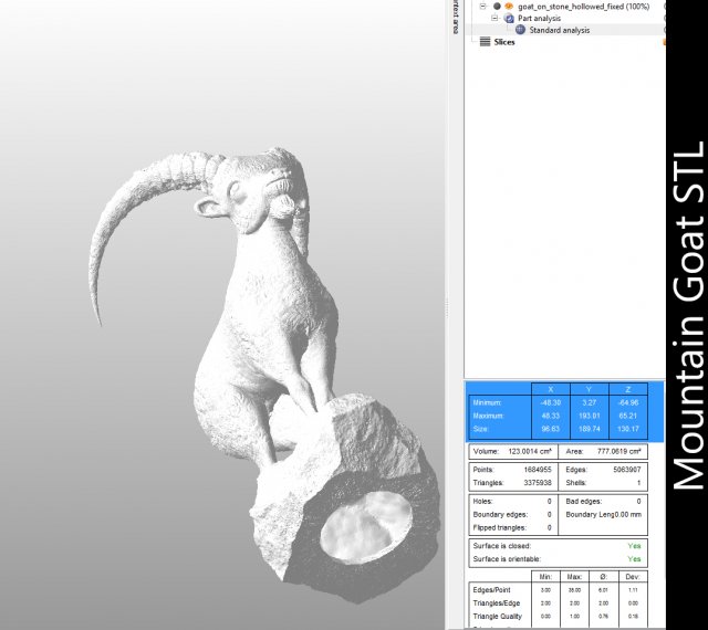 Download mountain goat on the stone stl 3D Model