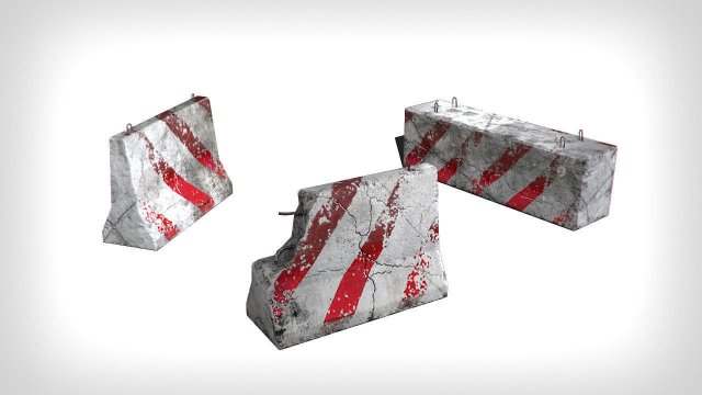 road blocks detailed Model 3D .c4d .max .obj .3ds .fbx .stl .blend 