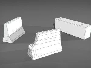 road blocks detailed 3D Model