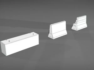 road blocks detailed 3D Model