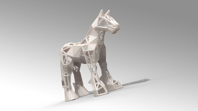 horse stylized 3D Print Model .c4d .max .obj .3ds .fbx .stl .blend 