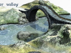 River valley low poly asset 3D Модель