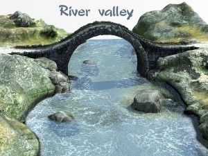 River valley low poly asset 3D Модель