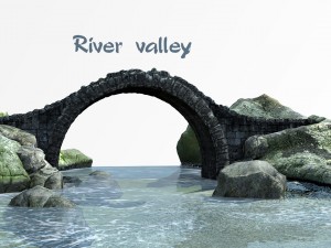 River valley low poly asset 3D Модель