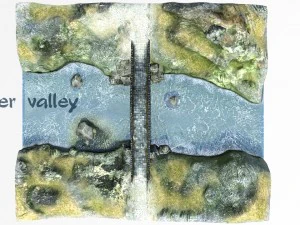 Ativo de baixo poli do vale do rio Modelo 3D