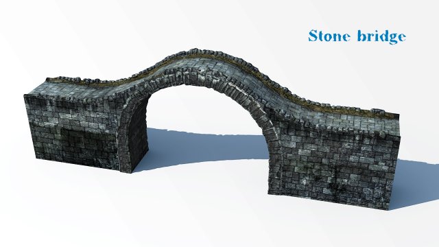 stone bridge Model 3D .c4d .max .obj .3ds .fbx .stl .blend 