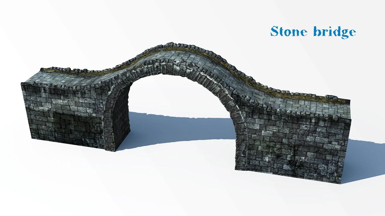 stone bridge 3D Model .c4d .max .obj .3ds .fbx .stl .blend 