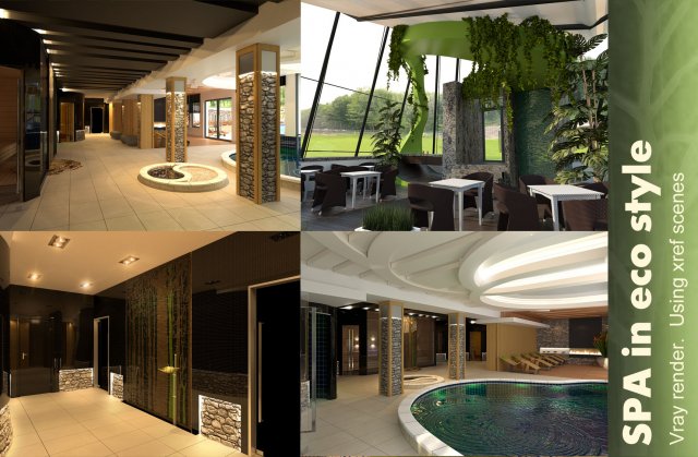 spa in eco style Modello 3D .c4d .max .obj .3ds .fbx .stl .blend 
