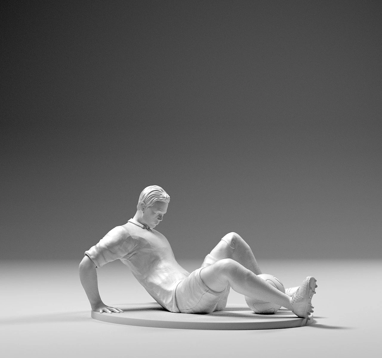 footballer 02 afterfall 01 3D Print Model .c4d .max .obj .3ds .fbx .stl .blend 
