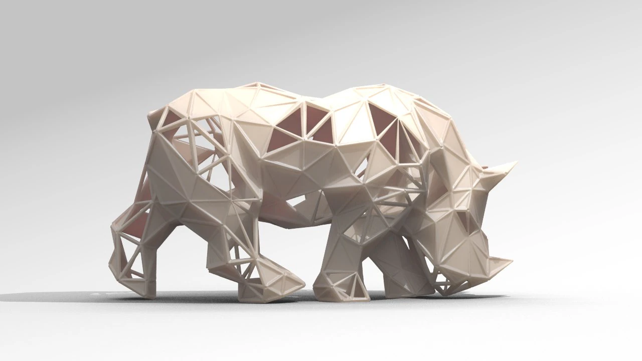 rhino lattice 3d print model 3D Print Model .c4d .max .obj .3ds .fbx .stl .blend 