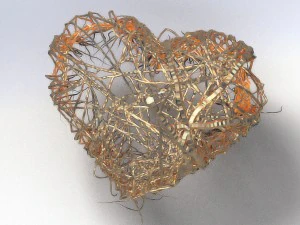 valentine heart growth animated 3d sequence 3D Model