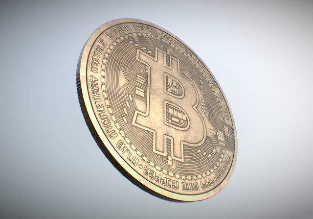 bitcoin pbr Model 3D .c4d .max .obj .3ds .fbx .stl .blend 