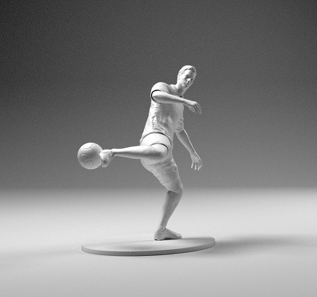 footballer 02 footstrike 06 stl 3D 프린트 모델 .c4d .max .obj .3ds .fbx .stl .blend 