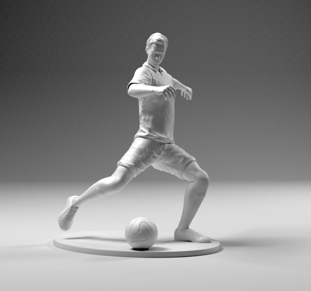 फुटबॉलर 02 फुटस्ट्राइक 07 एसटीएल 3D प्रिंट मॉडल .c4d .max .obj .3ds .fbx .stl .blend