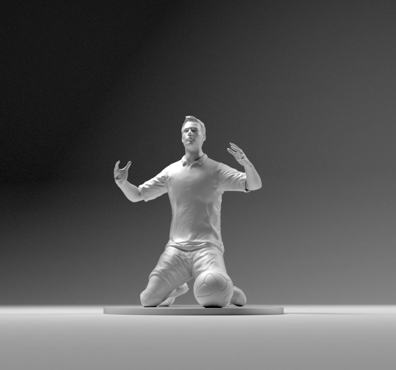 footballer 02 wonder pose 01 stl 3D Print Model .c4d .max .obj .3ds .fbx .stl .blend 