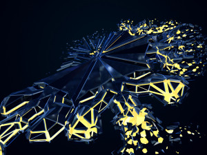snowflake growth animated and obj sequence Model 3D