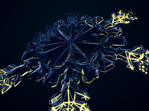 snowflake growth animated and obj sequence Model 3D