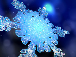 snowflake growth animated and obj sequence Model 3D