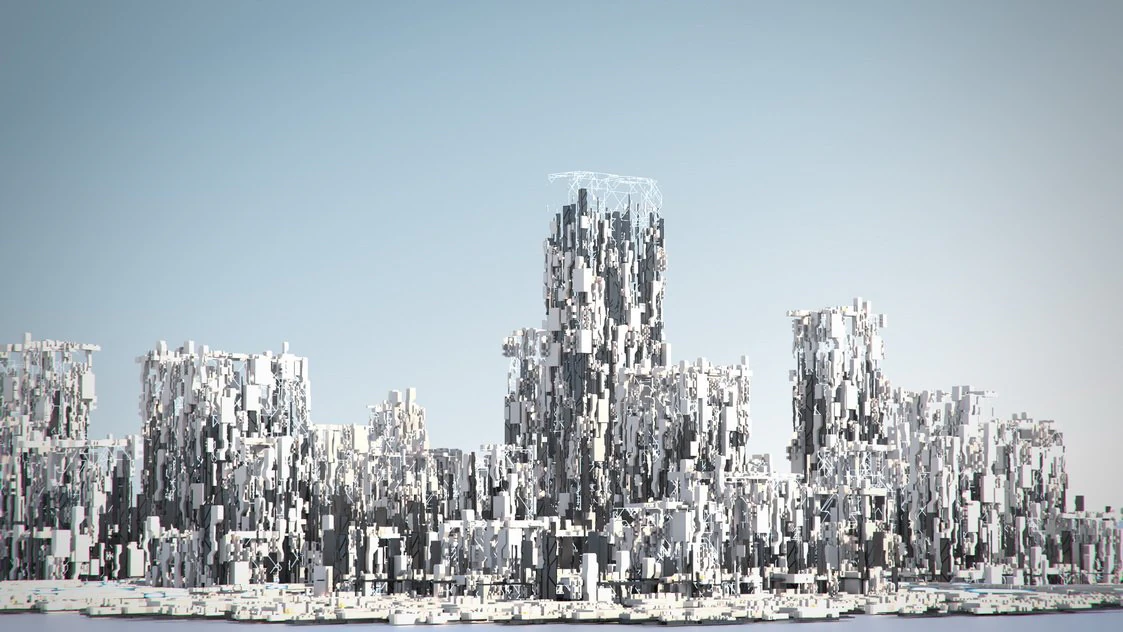 greeble city 3D Model .c4d .max .obj .3ds .fbx .stl .blend 