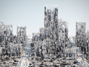 greeble city Modello 3D