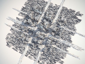 greeble city Modello 3D