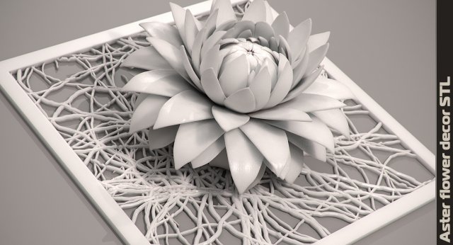 aster flower decor element stl Modello di stampa 3D .c4d .max .obj .3ds .fbx .stl .blend 
