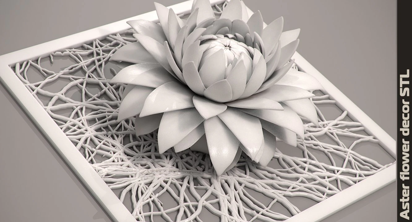 翠菊花装饰元素stl 3D 打印模型 .c4d .max .obj .3ds .fbx .stl .blend