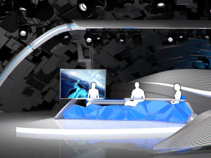 studio siaran virtual 14 Model 3D