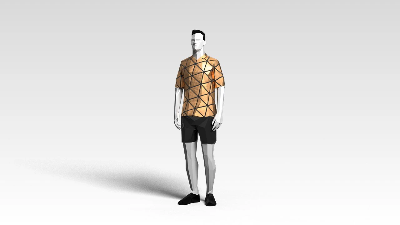 footballer edged 2 rigged pbr low-poly 3D Model .c4d .max .obj .3ds .fbx .stl .blend