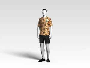 footballer edged 2 rigged pbr low-poly 3D Model