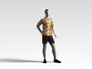 footballer edged 2 rigged pbr low-poly 3D Model