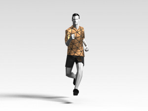 footballer edged 2 rigged pbr low-poly 3Dモデル