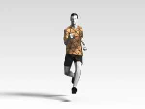 footballer edged 2 rigged pbr low-poly 3D Model