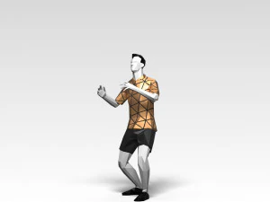 footballer edged 2 rigged pbr low-poly 3D Model
