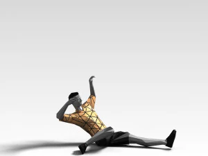 footballer edged 2 rigged pbr low-poly 3D Model