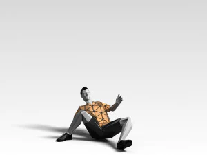 footballer edged 2 rigged pbr low-poly 3D Model