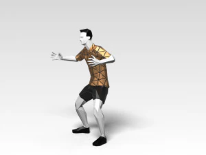 footballer edged 2 rigged pbr low-poly 3D Model